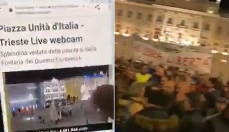 Anti-‘green pass’ demonstranten in Italië: ‘Overheid knoeide met live-beelden’